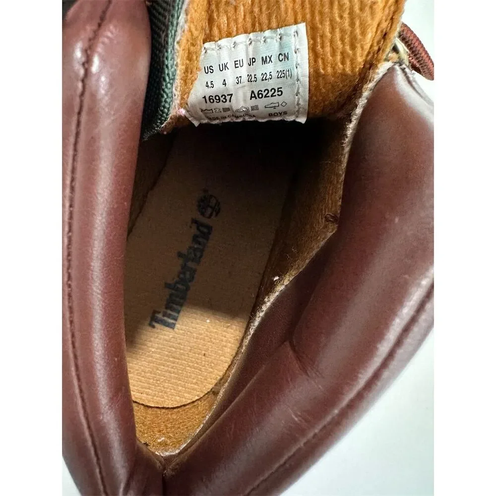 Timberland Kids Field Boots‎ Brown Leather Lace Up Size 4.5 Brown Leather